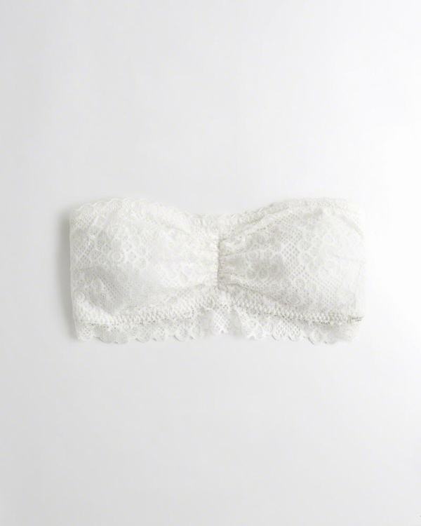 Bralette Hollister Donna Strappy Lace Bandeau With Removable Pads Bianche Italia (974KOERI)